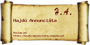 Hajdú Annunciáta névjegykártya